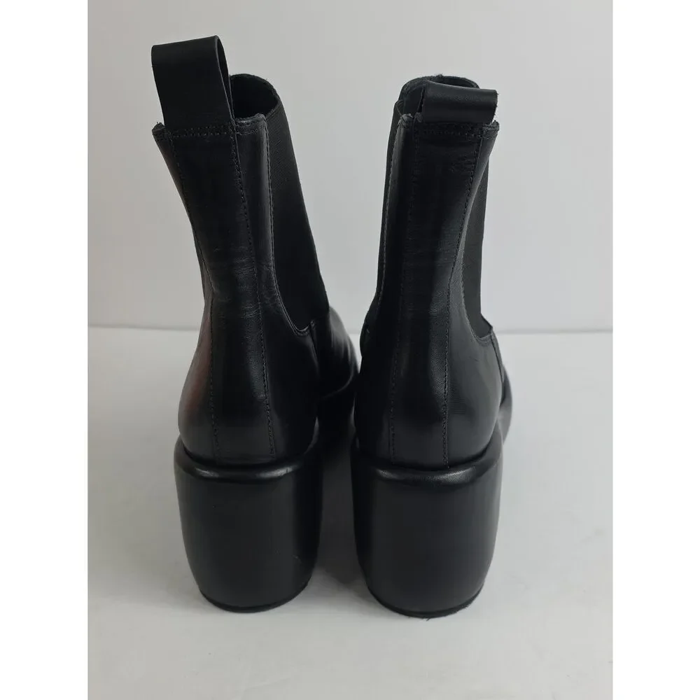Everlane The Puffa Black Leather Platform Women's Boots